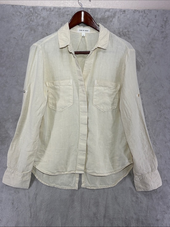 cloth & stone Tops - Cloth & Stone Linen Button-Up Long Sleeve Top Size S